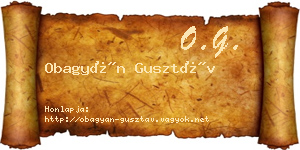 Obagyán Gusztáv névjegykártya